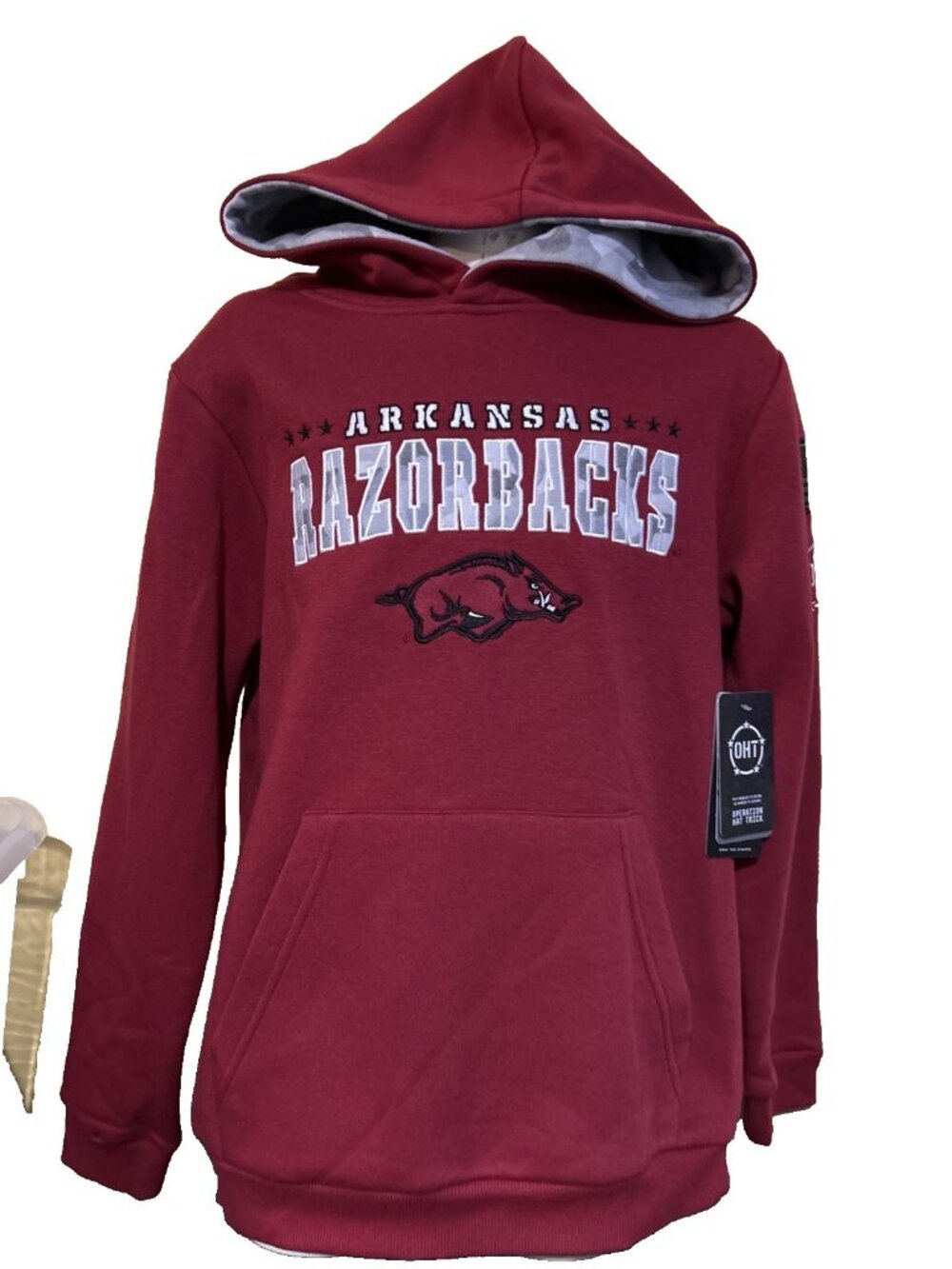 NEW Arkansas Razorbacks Performance Hoodie Sweatshirt Youth M 12-14 OHT Maroon